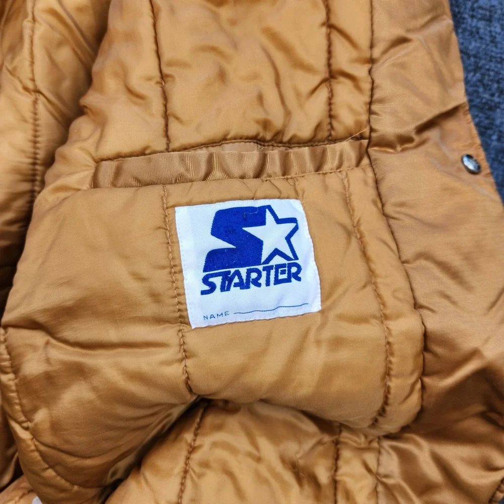 Vintage STARTER New‎ York Yankees Jacket Mens 2XL MLB Satin Bomber Yellow Gold.